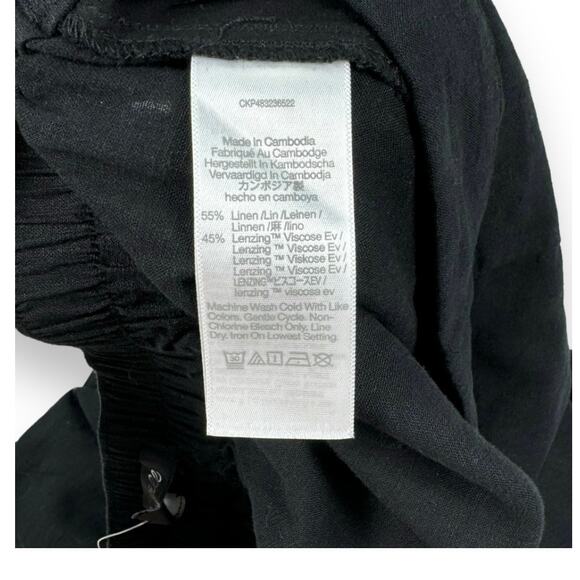 Madewell Women's Linen Blend Straight Leg Crop Pant Size 12 Petite Black - Picture 10 of 15